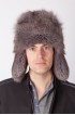 Blue arctic fox fur hat – Russian style